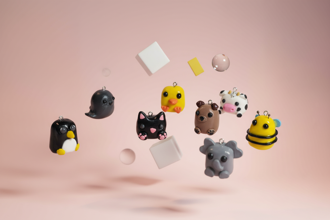 Refined animal charms with fewer geometric shapes